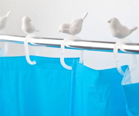 bird shower curtain hooks