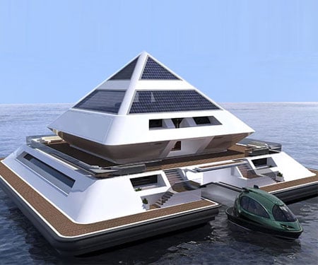 Futuristic Floating Pyramids
