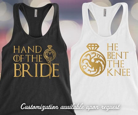 Game of Thrones Bachelorette Party Tank Tops