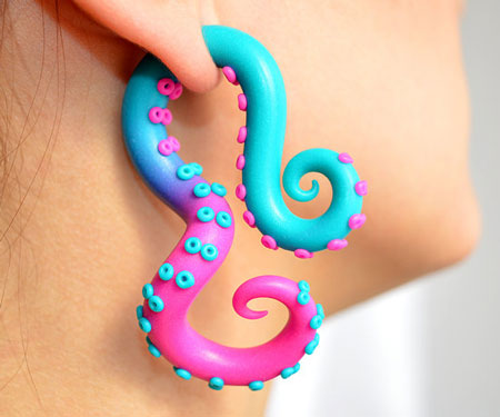 Harley Quinn Octopus Tentacle Earrings