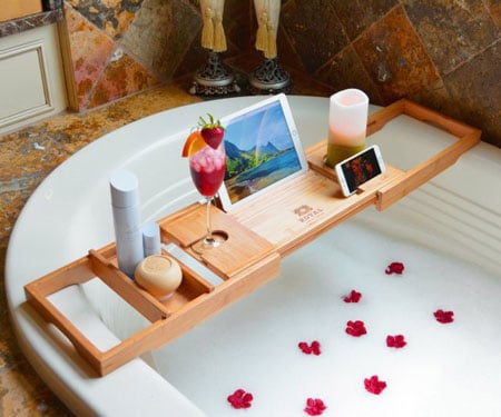 Luxury Wooden Bathtub Caddy