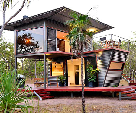 Modern 2-Story Shipping Container Air BnB Getaway