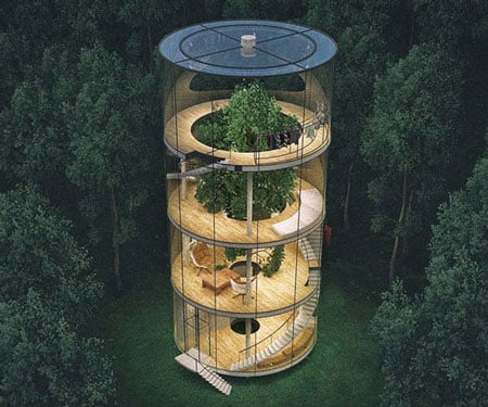 Tubular Glass Tree House